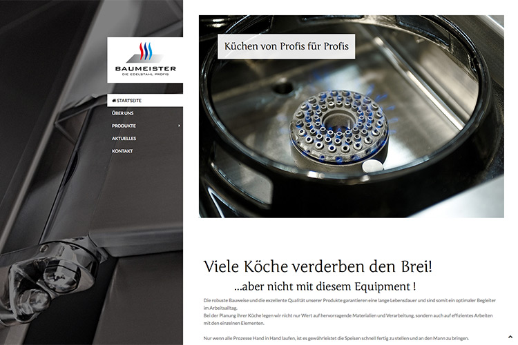 Webdesign für BGH Baumeister - Homepage Startseite