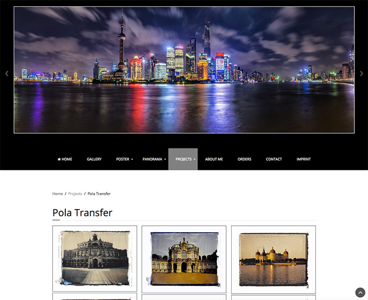 Webdesign Homepage Fineart Photography Pola Transfer
